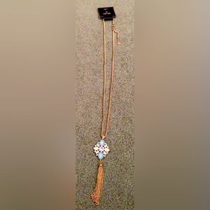 NWT Nicole by Nicole Miller Long Gold Tone Necklace